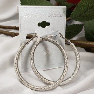 Beautiful Silver Plated Hoop Earrings NWT